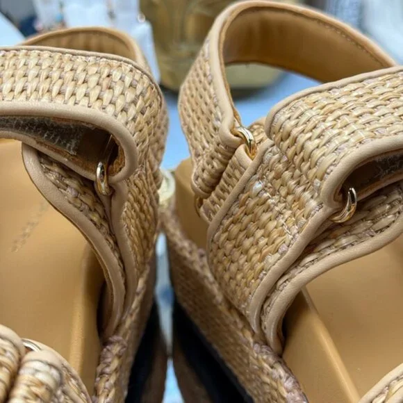 🆕 TORY BURCH 🧿 NWOB Kira Sport Sandal, Havana Sand Natural Raffia - Sz US 8.5 - Picture 15 of 15